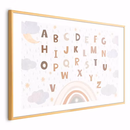 Poster med ram - Letters in Muted Colors