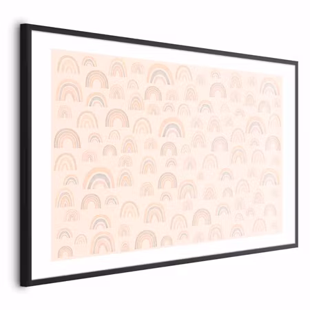 Poster med ram - Pastel Rainbows