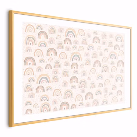 Poster med ram - Rainbows and Hearts