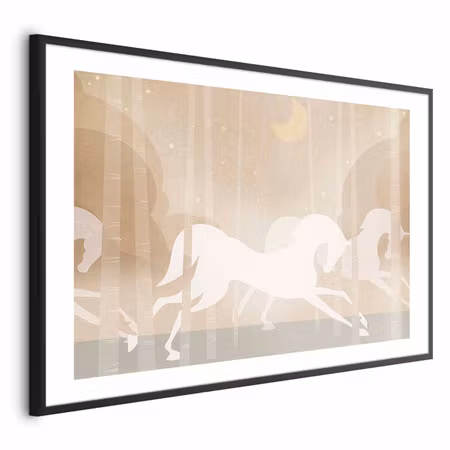 Poster med ram - Galloping Horses