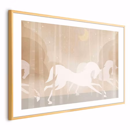 Poster med ram - Galloping Horses