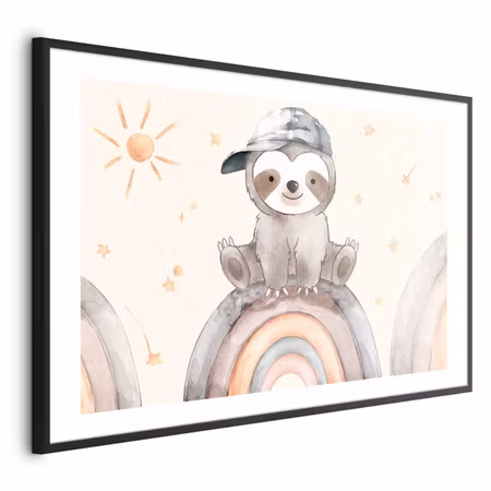 Poster med ram - Little Animal Among Stars and