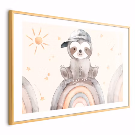 Poster med ram - Little Animal Among Stars and