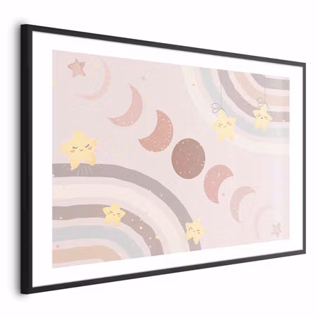 Poster med ram - Phases of the Moon with a