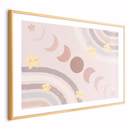 Poster med ram - Phases of the Moon with a