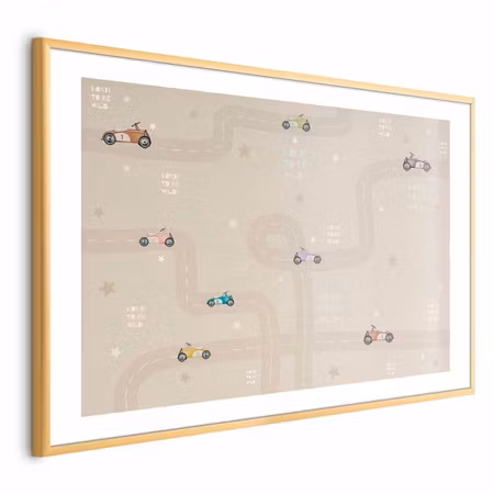 Poster med ram - Racing Cars