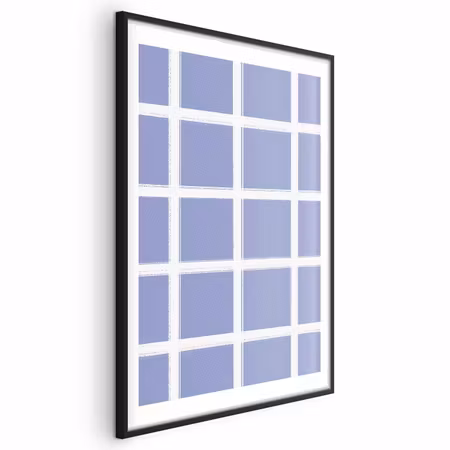 Poster med ram - White Lines - a Grid with Large