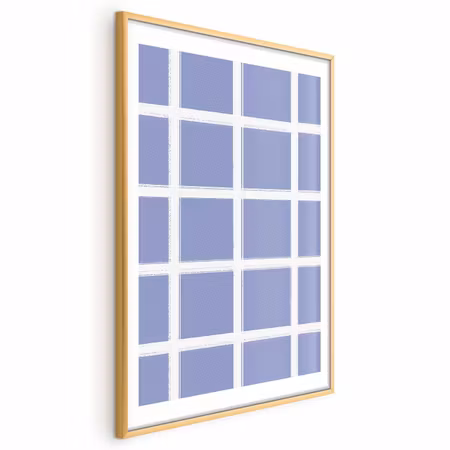 Poster med ram - White Lines - a Grid with Large
