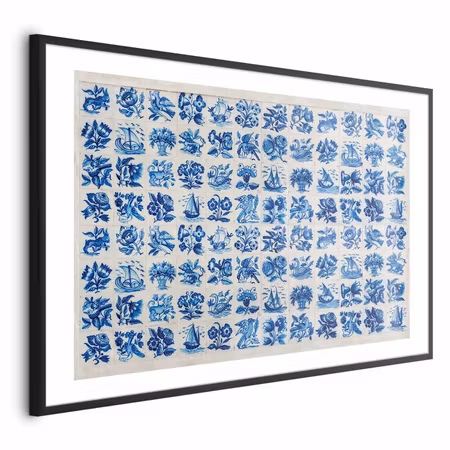 Poster med ram - Azulejos Tiles - Traditional