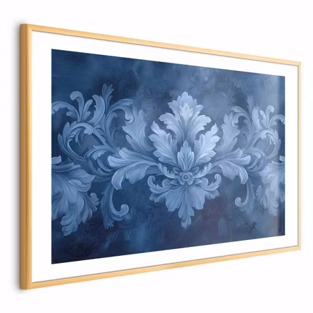 Poster med ram - Blue Ornament in Cool Shades