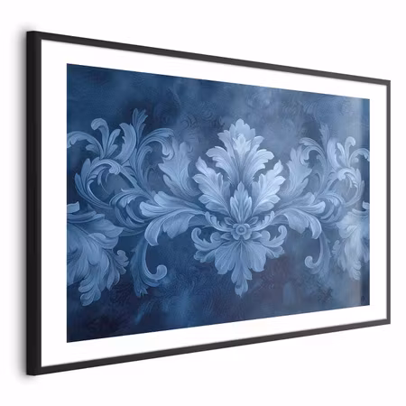 Poster med ram - Blue Ornament in Cool Shades