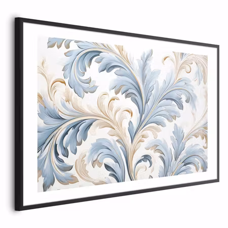 Poster med ram - Baroque Vines in Light Colors