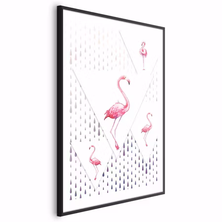 Poster med ram - Flamingo Family
