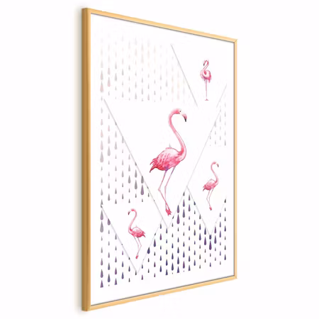 Poster med ram - Flamingo Family
