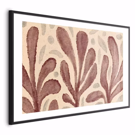 Poster med ram - Leaves and Spots - Large Shapes
