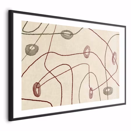 Poster med ram - Lines and Shapes - a Bead on a
