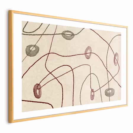 Poster med ram - Lines and Shapes - a Bead on a