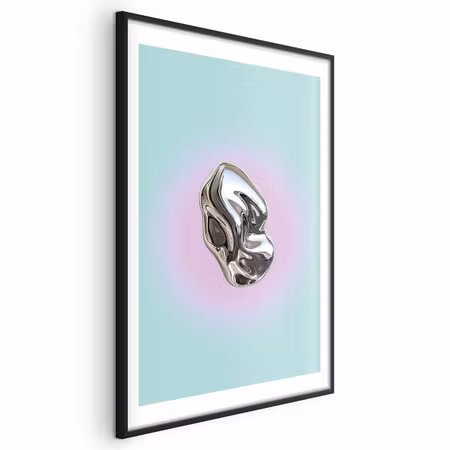 Poster med ram - Metallic Form - Abstract on a a