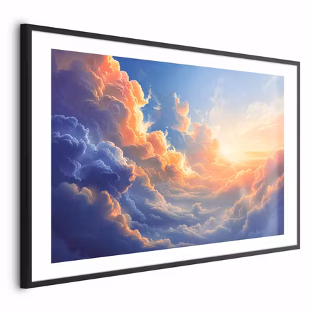 Poster med ram - Sunset Over a Cloudy Sea a of