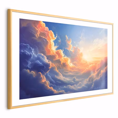 Poster med ram - Sunset Over a Cloudy Sea a of