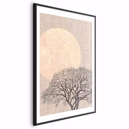 Poster med ram - Morning Full Moon