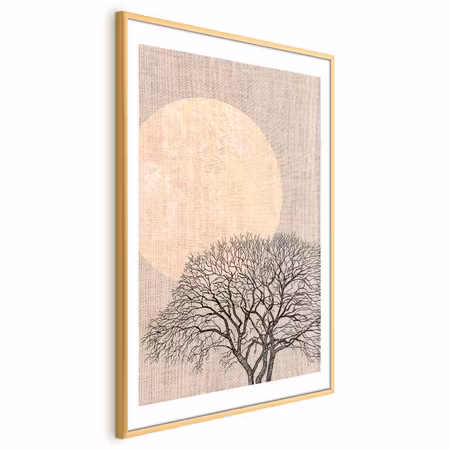 Poster med ram - Morning Full Moon