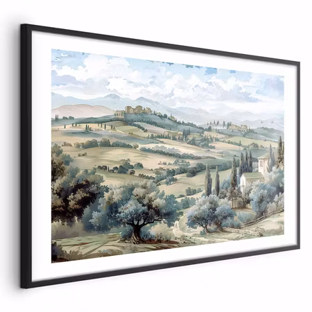 Poster med ram - Landscape with Sunny Green