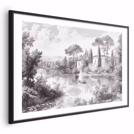 Poster med ram - Black-and-white Vintage with a