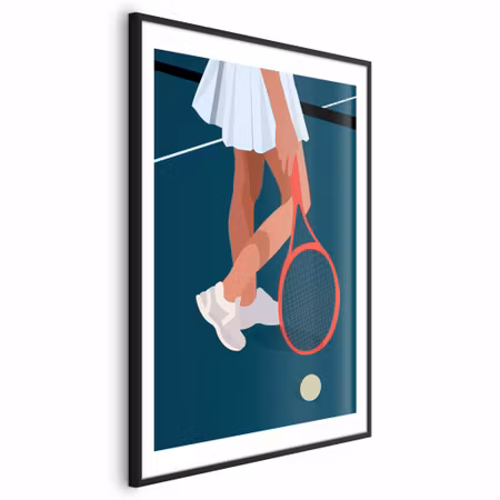 Poster med ram - Tennis Player with a Red Racket