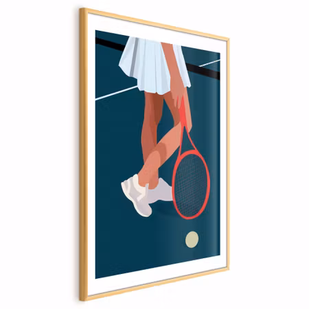 Poster med ram - Tennis Player with a Red Racket