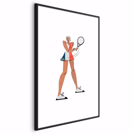 Poster med ram - Tennis Player with a Racket on a