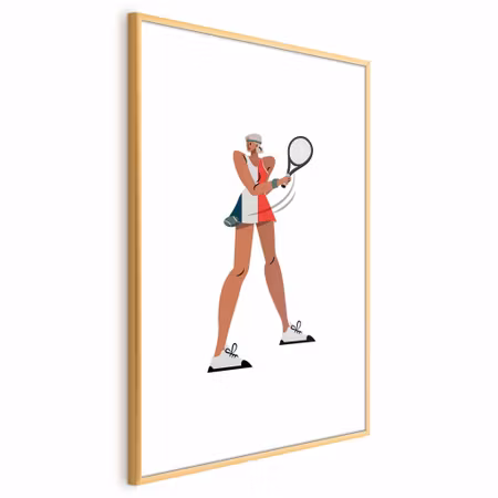 Poster med ram - Tennis Player with a Racket on a