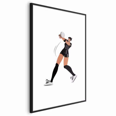 Poster med ram - Illustration - Female Volleyball
