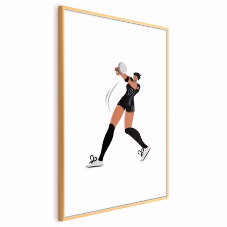 Poster med ram - Illustration - Female Volleyball