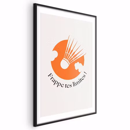 Poster med ram - Shuttlecock Against the Orange