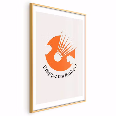 Poster med ram - Shuttlecock Against the Orange