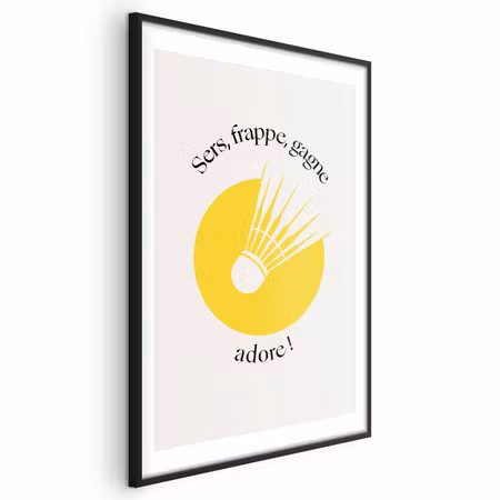 Poster med ram - Shuttlecock Against the Yellow