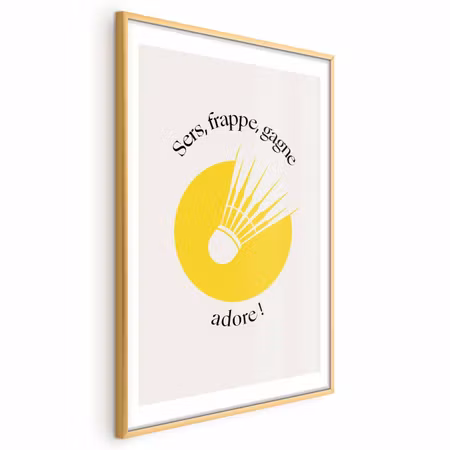 Poster med ram - Shuttlecock Against the Yellow