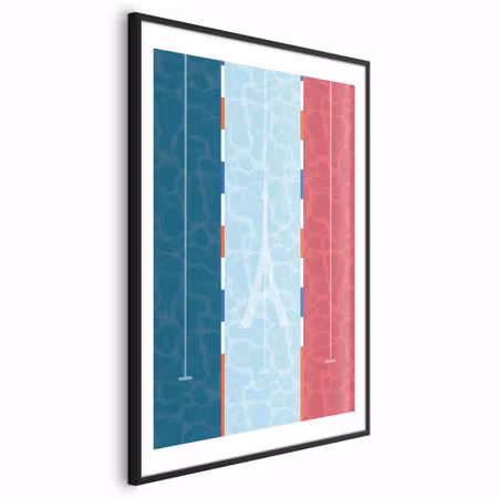 Poster med ram - Illustration of a Pool Against