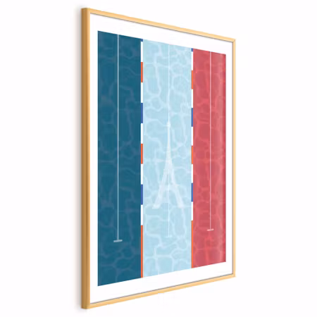 Poster med ram - Illustration of a Pool Against