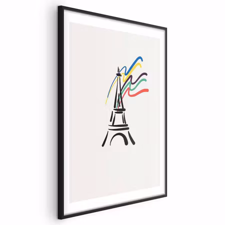 Poster med ram - Eiffel Tower and Colors