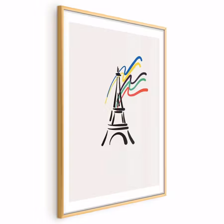 Poster med ram - Eiffel Tower and Colors