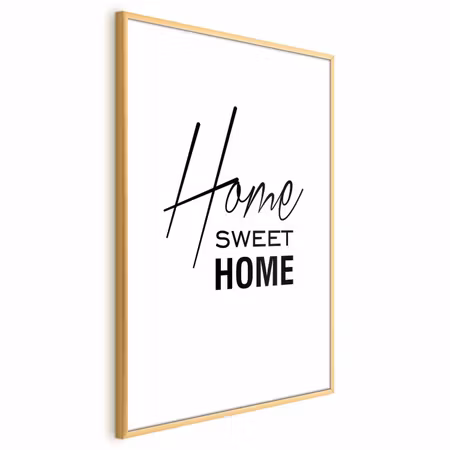 Poster med ram - Black and White Home Sweet Home