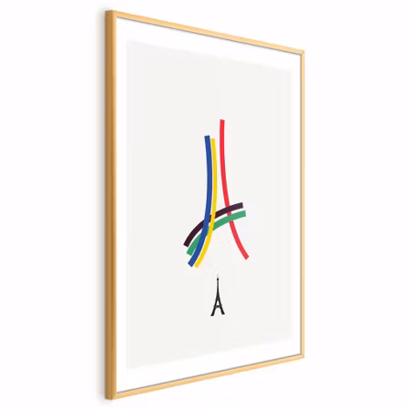 Poster med ram - Eiffel Tower - Colored Graphic