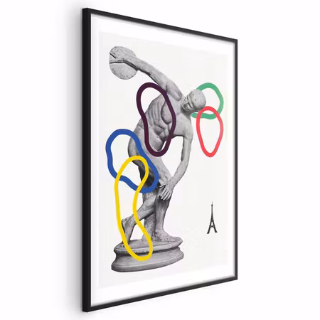 Poster med ram - Collage Graphic - Discus Thrower