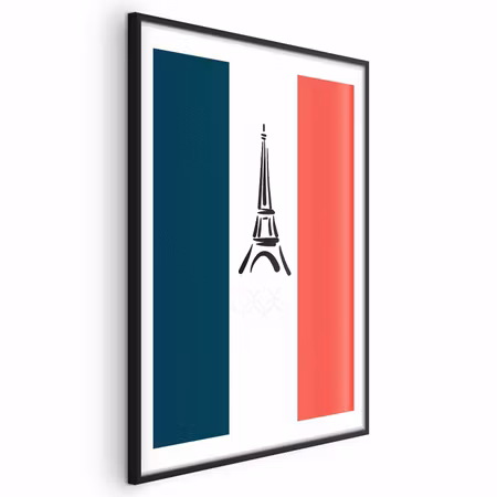 Poster med ram - Graphic Eiffel Tower Against the