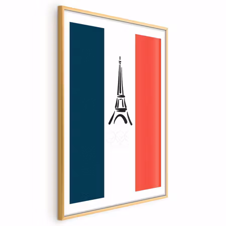 Poster med ram - Graphic Eiffel Tower Against the