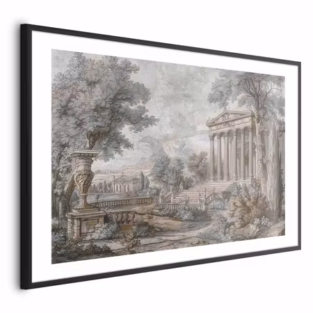 Poster med ram - Temple on the Hill - Greek in