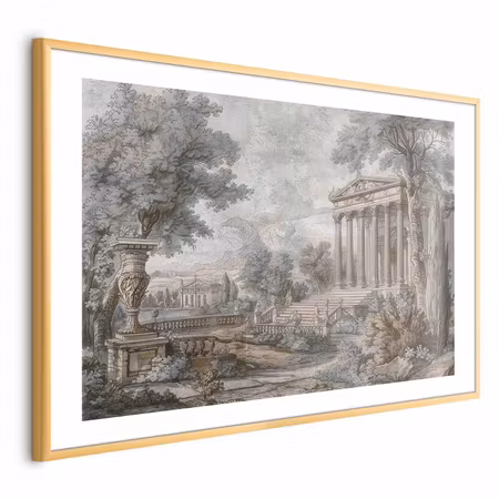 Poster med ram - Temple on the Hill - Greek in