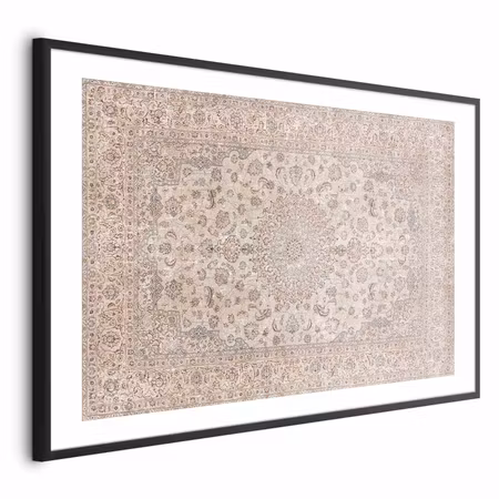Poster med ram - Sand Carpet - Worn Persian Rug